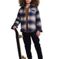 Glen Hooded Shirt, Blue Herringbone Plaid