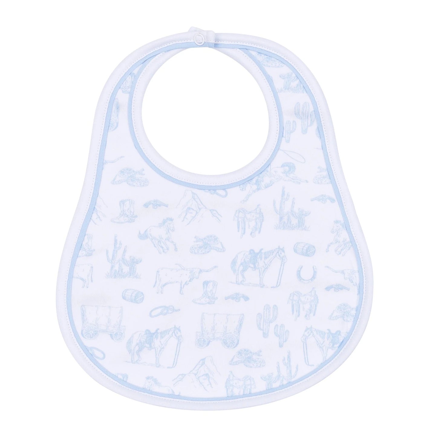 Bib, Wild West Toile, Light Blue