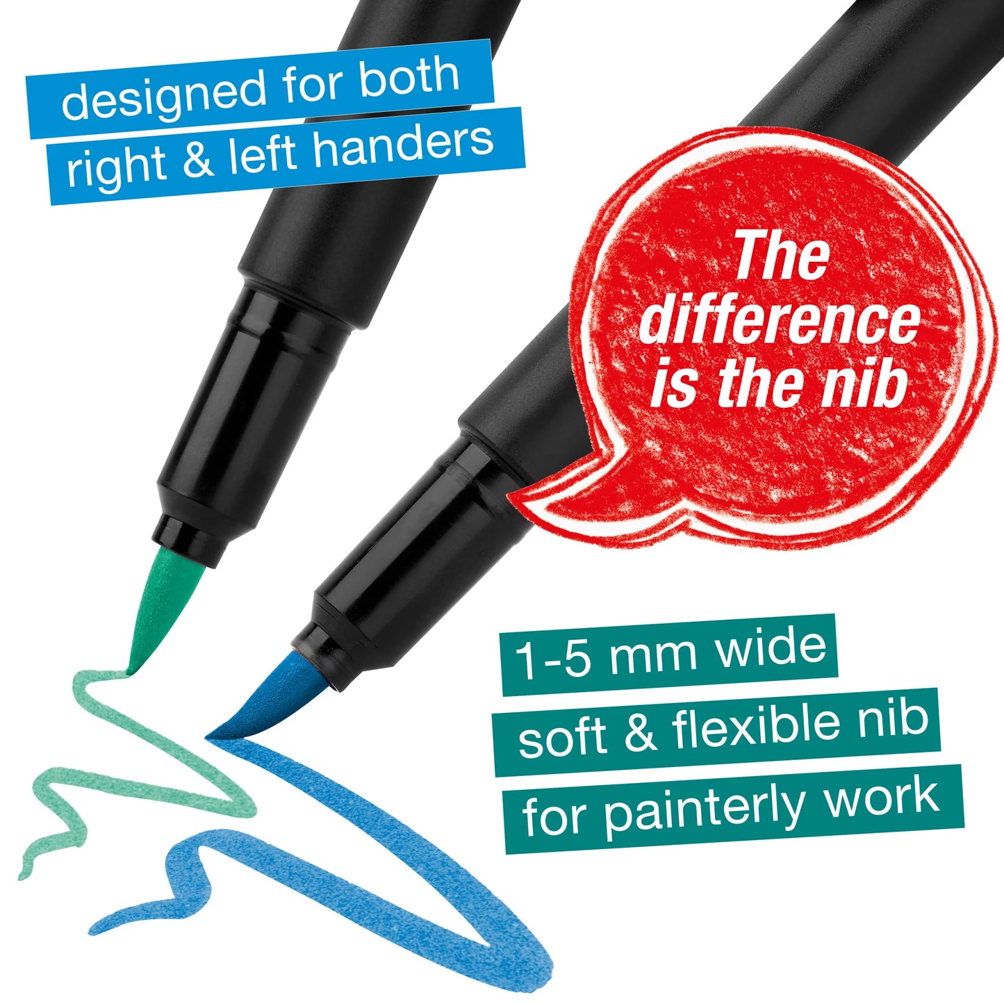 Black Edition Felt Tip Brush Pens 10ct