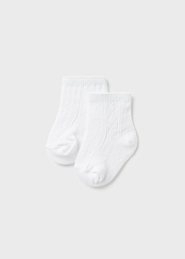 Socks, 2 Pairs, White, 9590